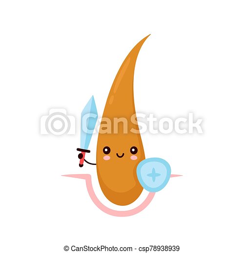 pics Healthy Hair Cartoon strong healthy hair character vector flat cartoon illustration