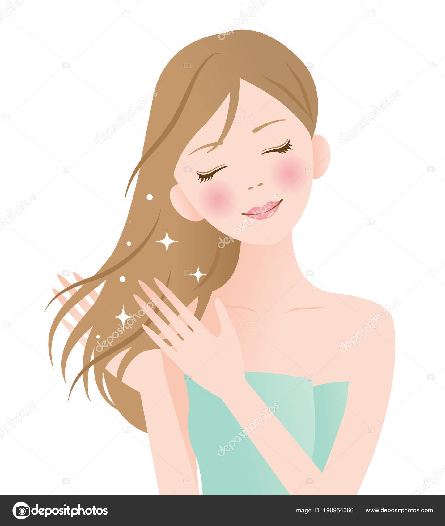 wallpapers Healthy Hair Cartoon https www shutterstock com image vector happy cartoon girl long flowing hair 1633537528