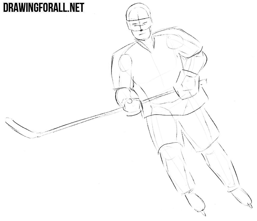 picture Hockey Player Drawing Easy yedraw