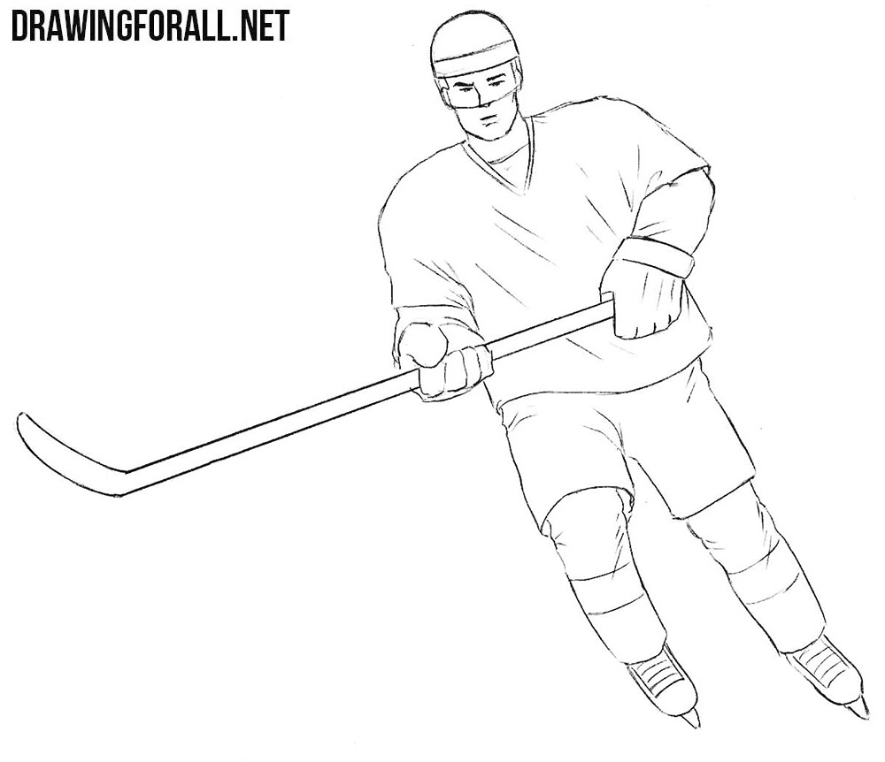 photo Hockey Player Drawing Easy clipart library