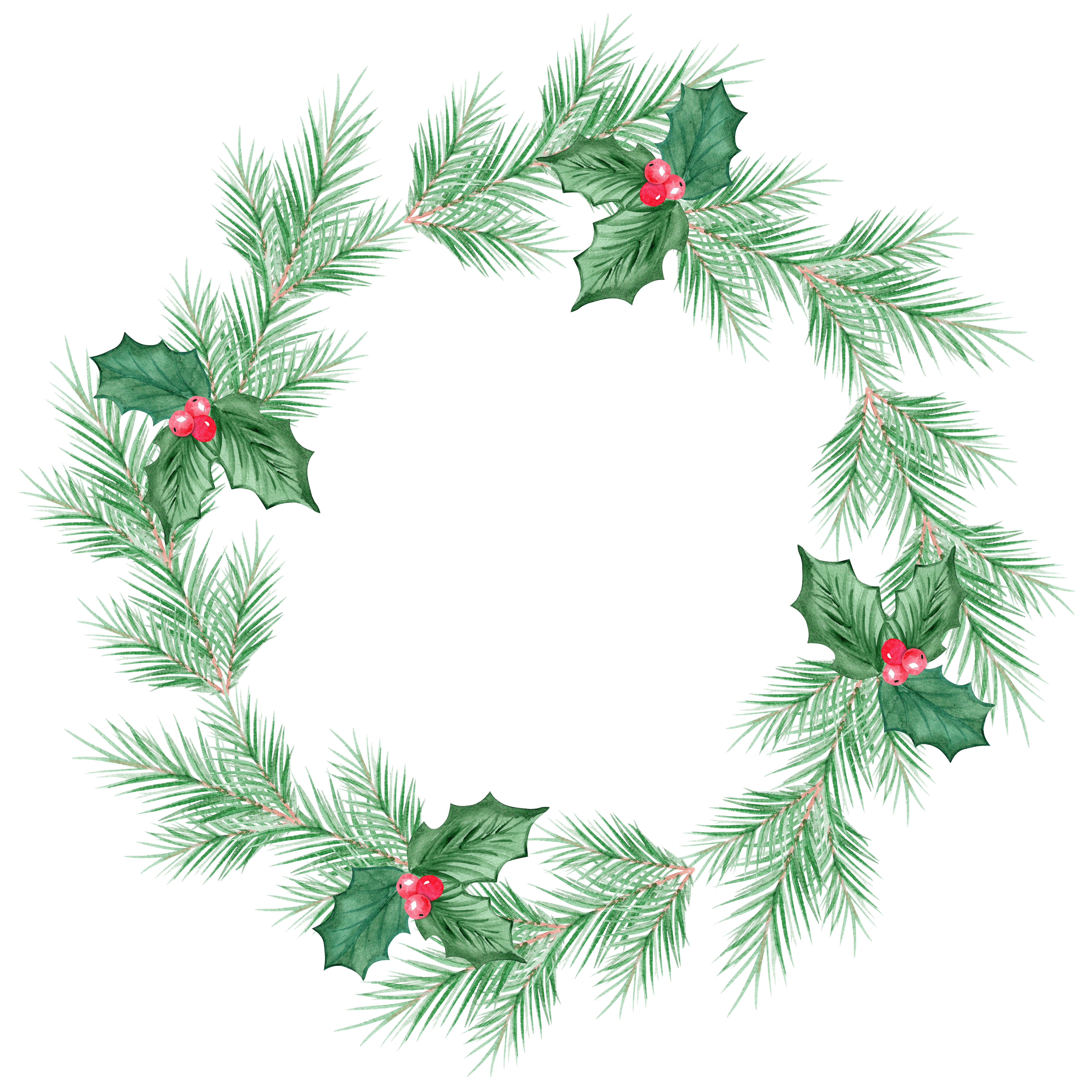 images Holiday Wreath Clipart greenery berry christmas clipart holiday wreath white flowers and holly watercolor wreath winter wreath winter print