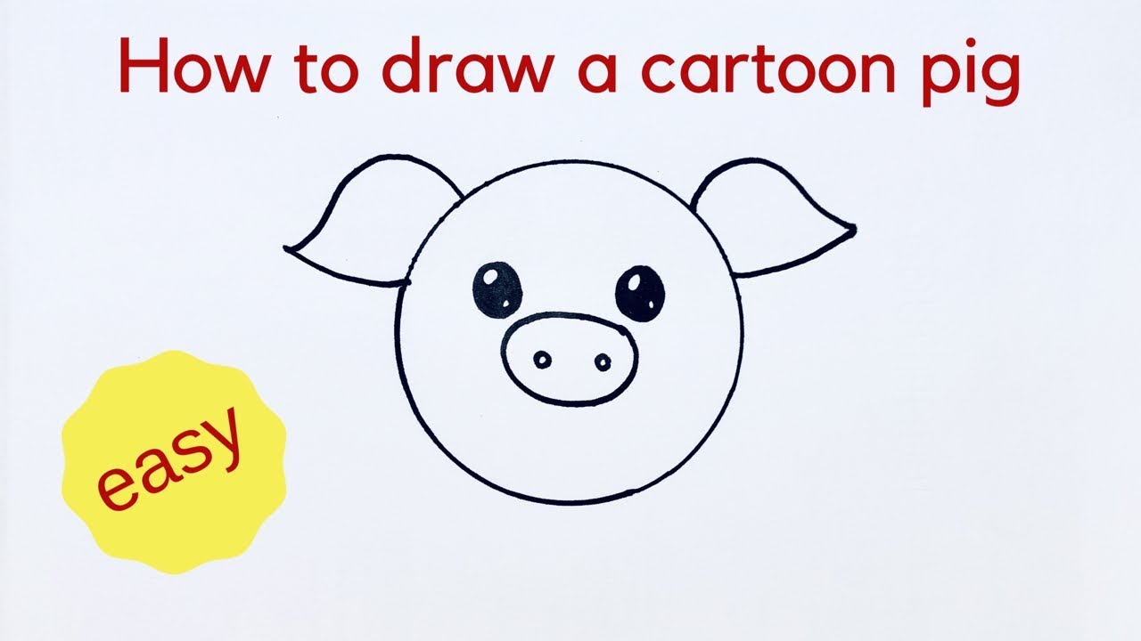 picture How To Make A Cartoon Pig how to draw a cute pig easy step by step cartoon art drawing lesson tutorial for kids beginners
