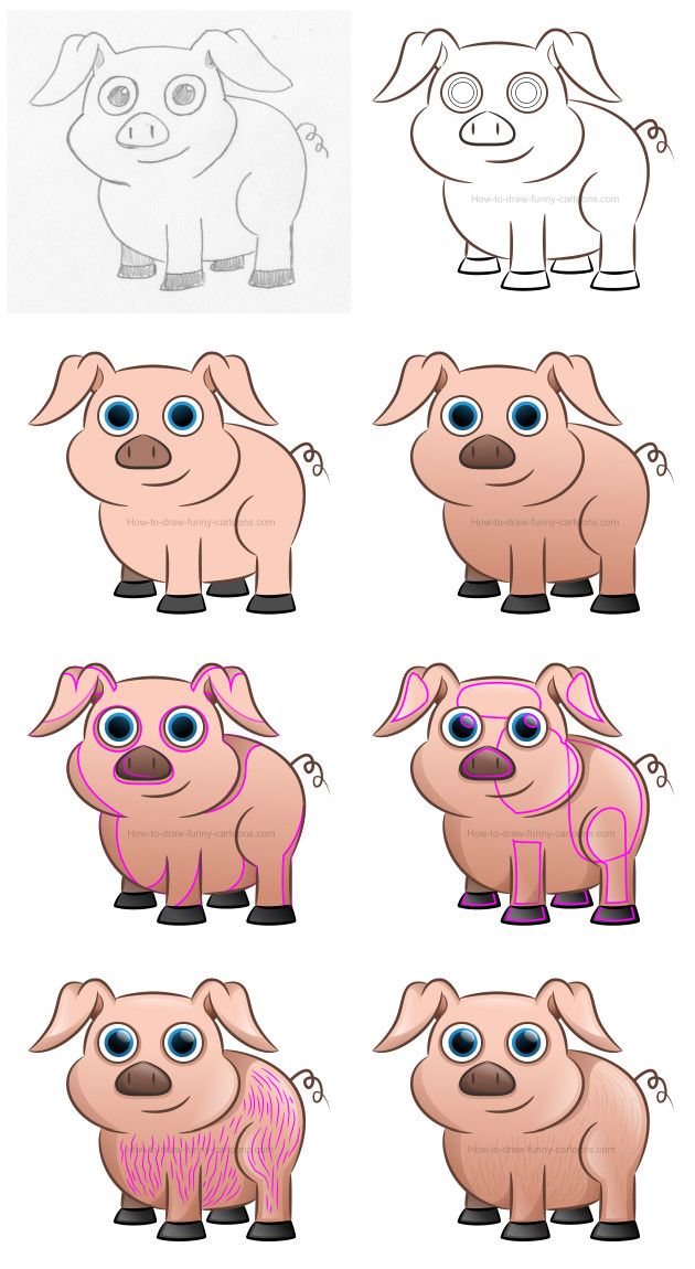 pix How To Make A Cartoon Pig how to draw a cartoon pig cute and easy step by step