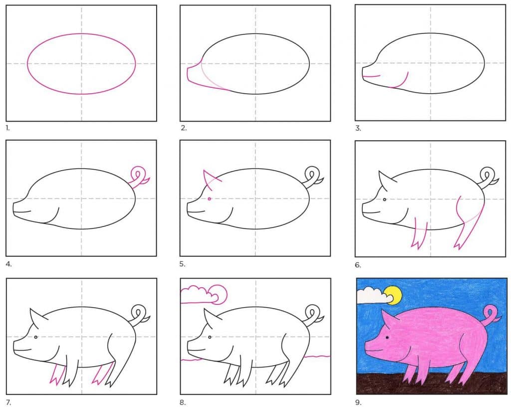 pics How To Make A Cartoon Pig how to draw a baby pig easy beanie boos
