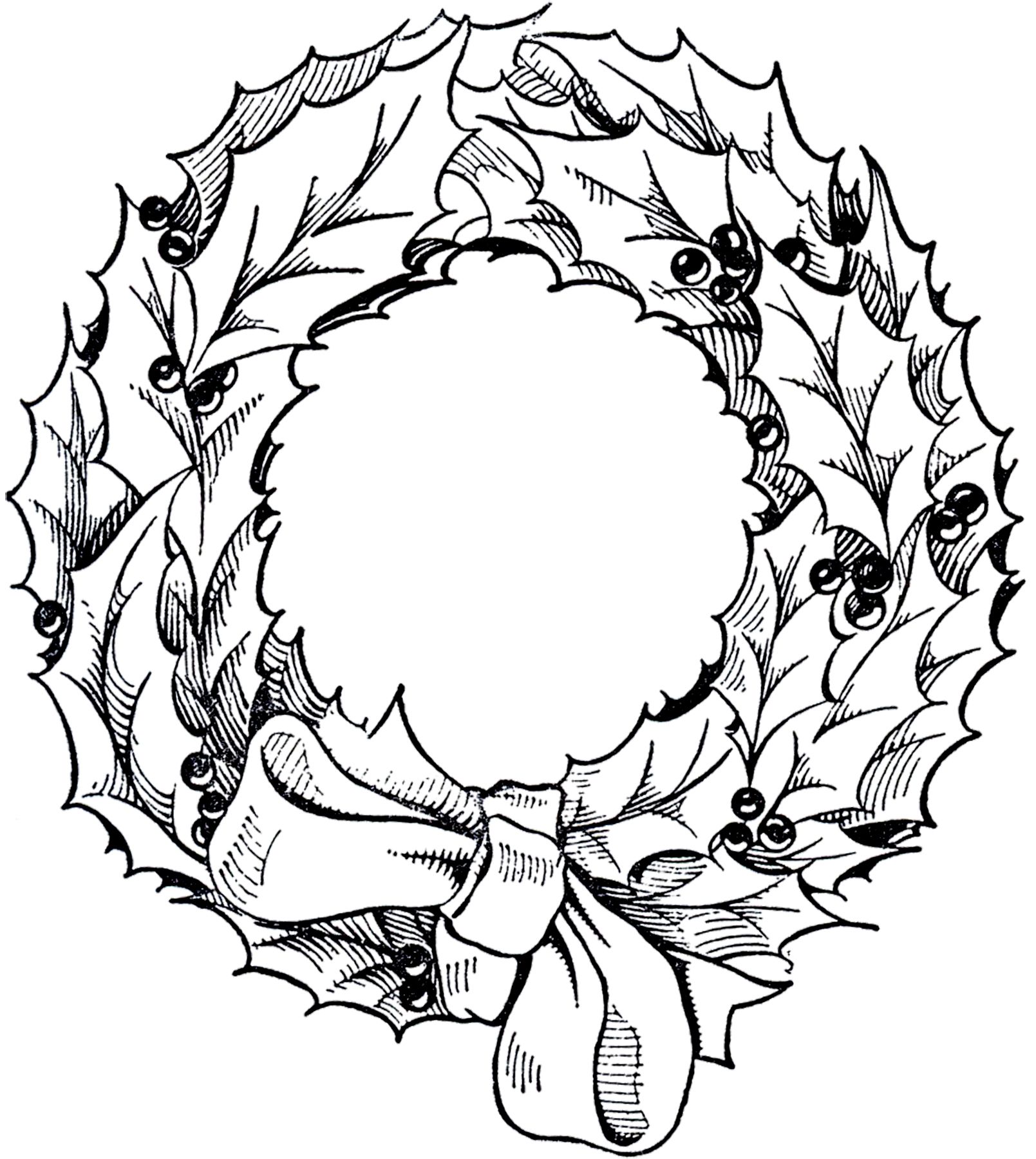 images Line Drawing Of Christmas Wreath vectorstock