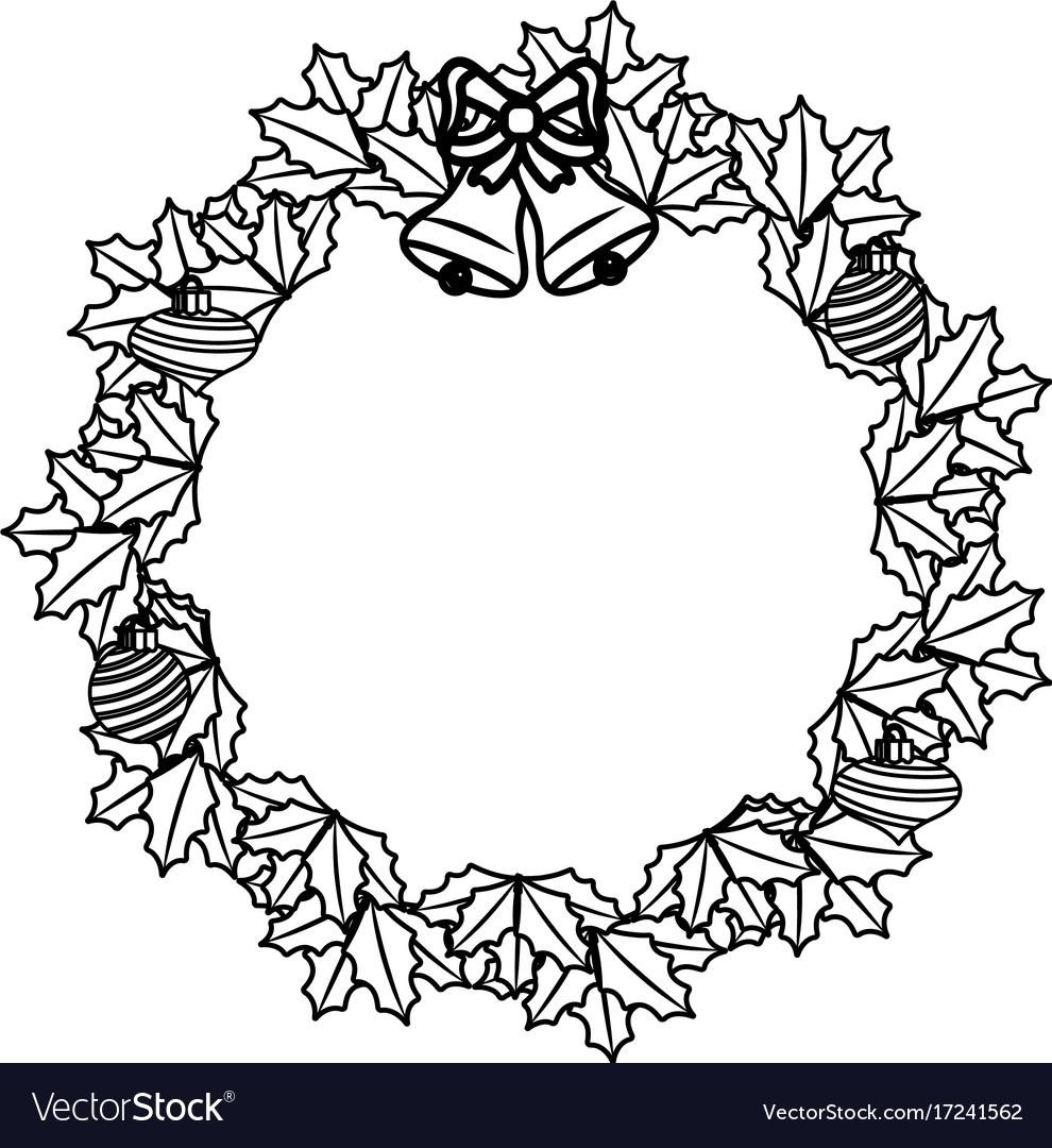 pix Line Drawing Of Christmas Wreath set of line christmas wreaths vector image by c zubroffka vector stock 88830698