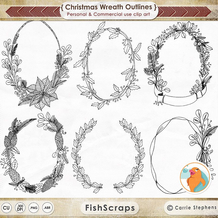 picture Line Drawing Of Christmas Wreath 20 christmas wreath frame images the