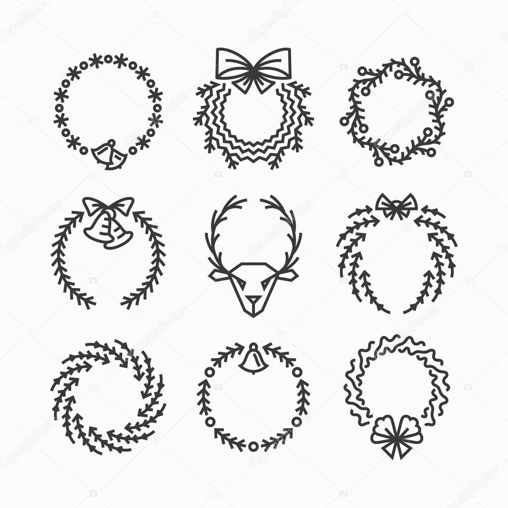 wallpapers Line Drawing Of Christmas Wreath christmas tree line drawing png
