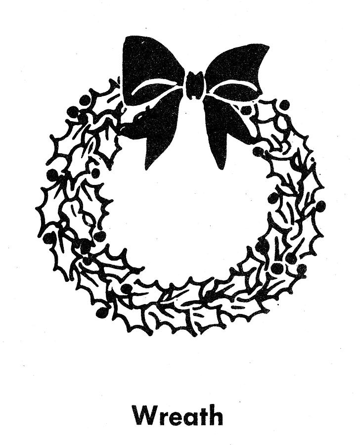picture Line Drawing Of Christmas Wreath https www dreamstime com christmas wreath illustration drawing engraving ink line art vector illustration what made ink pencil then was image113485917