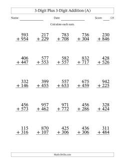 picture Long Addition Problems math worksheets