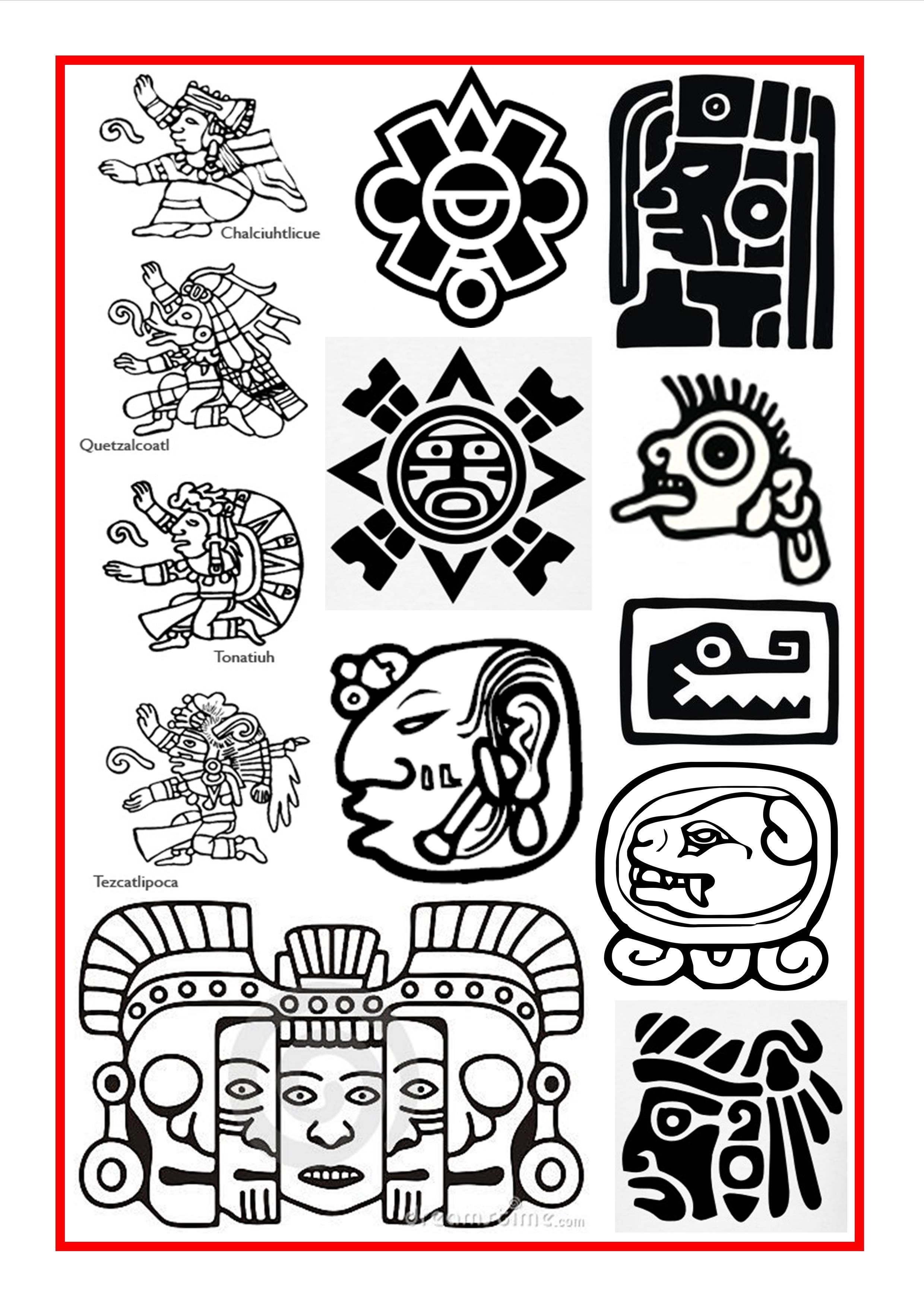 pix Mayan Warrior Symbol ancient aztec totem mexican god warrior and crossed swords
