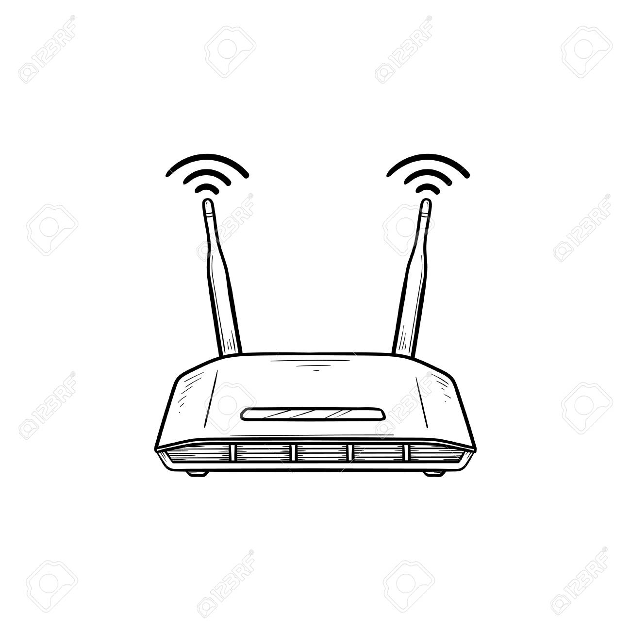 wallpapers Modem Drawing wifi router hand drawn outline doodle icon internet technology