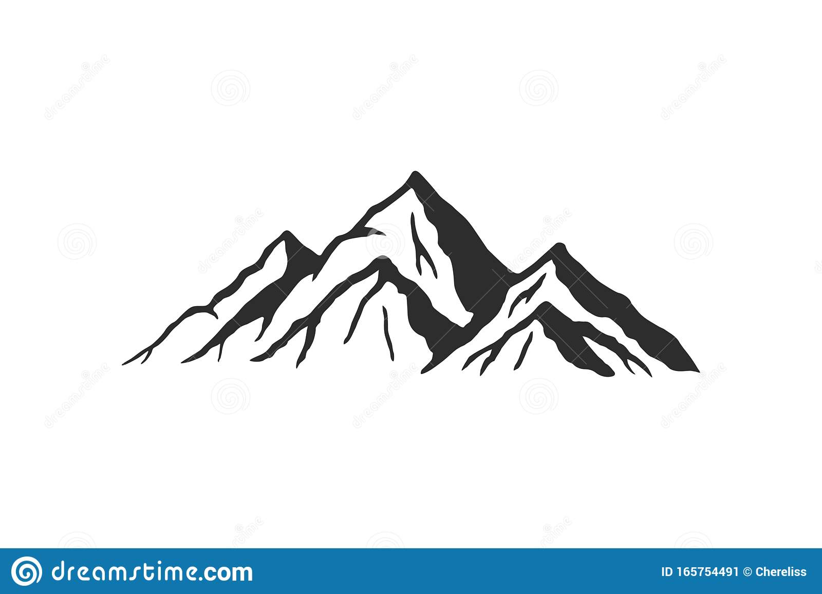 pic Mountain Silhouette Black And White vectorstock