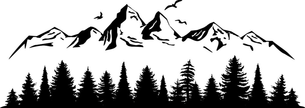 images Mountain Silhouette Black And White https www canstockphoto com huge mountain range 44855745 html