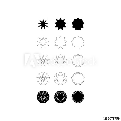 pic Nonagon Star https stock adobe com images set of fifteen different styles of nine pointed star nonagram and nonagon 236079759 start checkout 1 content id 236079759
