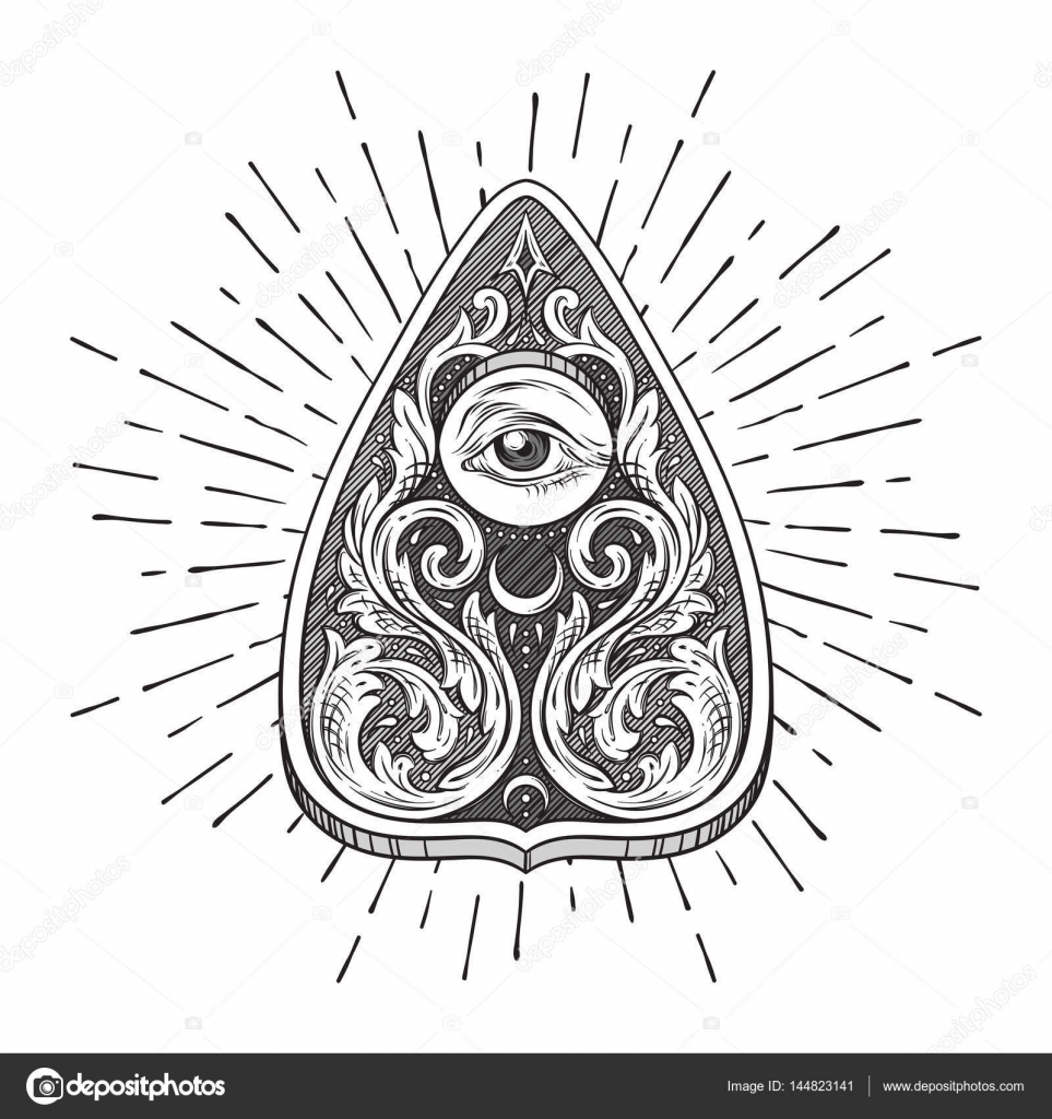 pics Ouija Board Planchette Drawing lovely mystical ouija board planchette