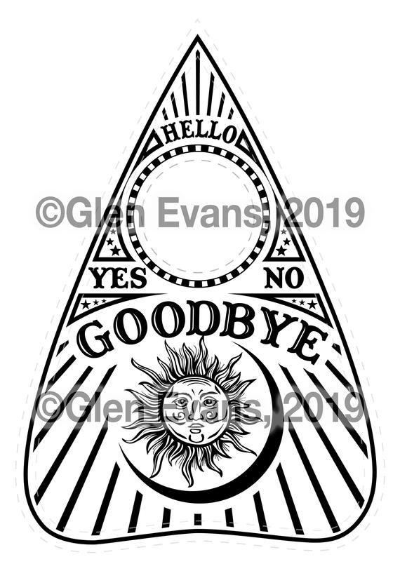 pic Ouija Board Planchette Drawing hand drawn ornate art ouija board mystifying oracle planchette isolated antique style boho chic sticker tattoo or print design vector illustration vector image by c croisy vector stock 144823141