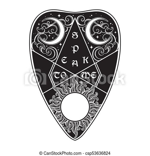 photo Ouija Board Planchette Drawing https www shutterstock com image vector hand drawn divination board planchette isolated 1408158149