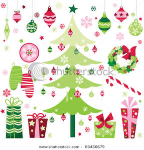 photo Pink And Green Christmas Clipart etsy