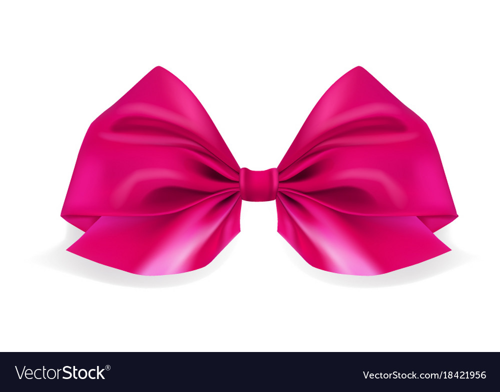 picture Pink Bow White Background vectorstock