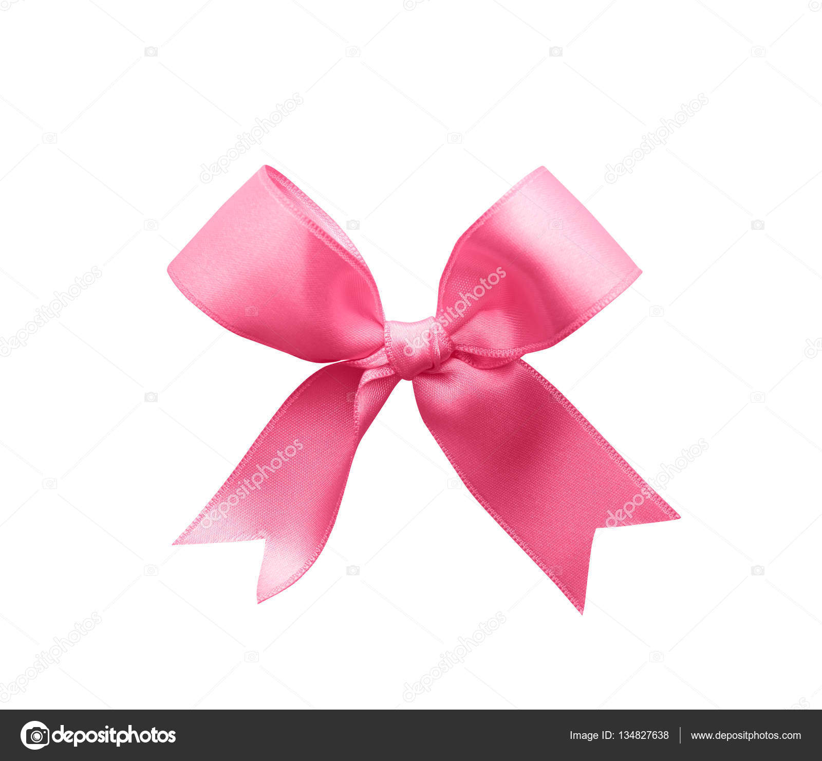 photo Pink Bow White Background pink color bow isolated on white background