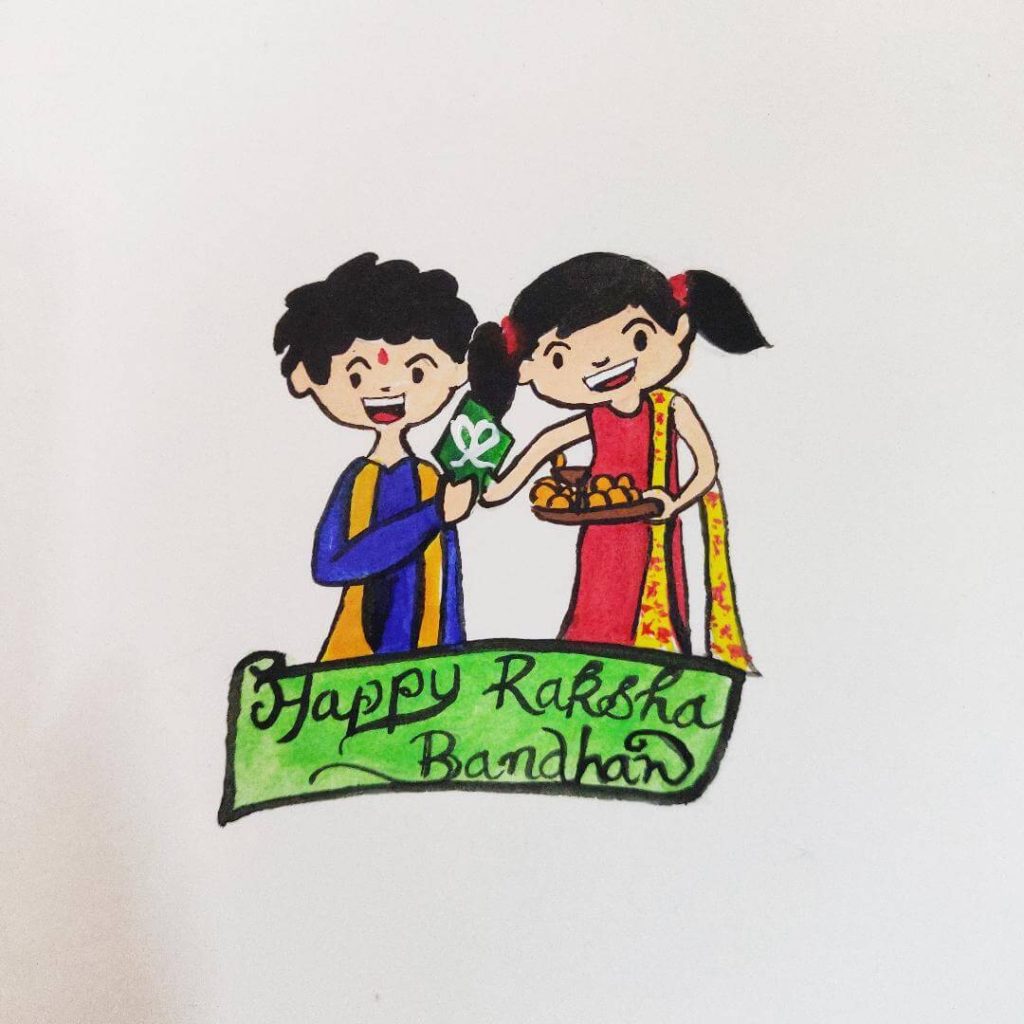 wallpapers Raksha Bandhan Drawing Photo give me drawing of raksha bandhan