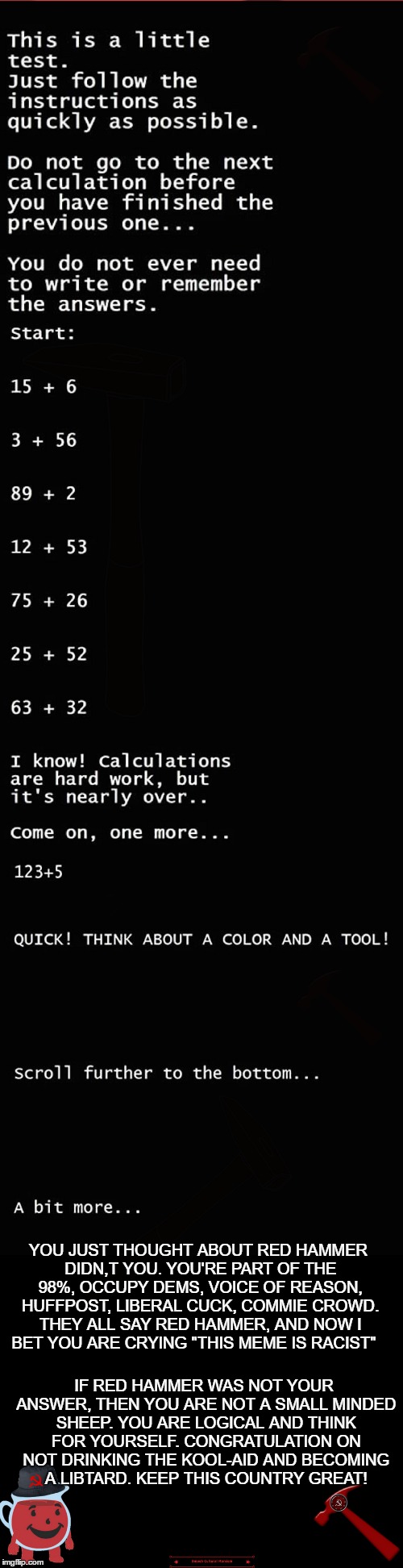 pic Red Hammer Trick mind games math sucks quiz the