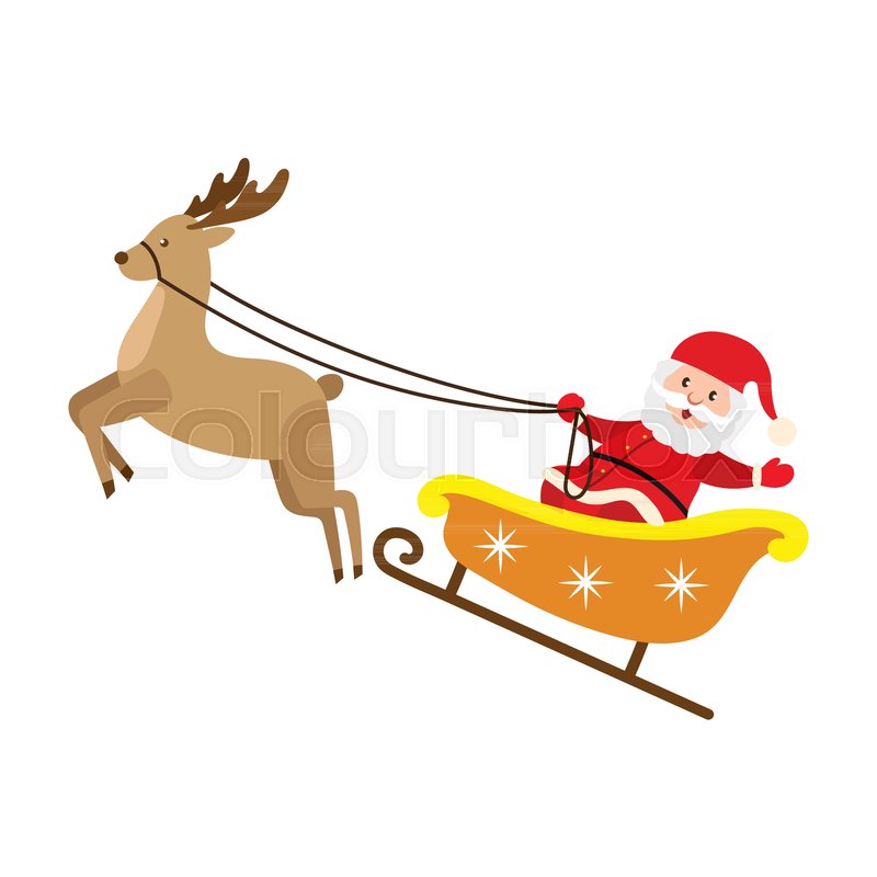 pix Santa Sleigh And Reindeer Cartoon pinterest