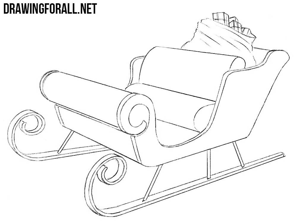 pics Santa Sleigh Drawing how to draw santa s sleigh art