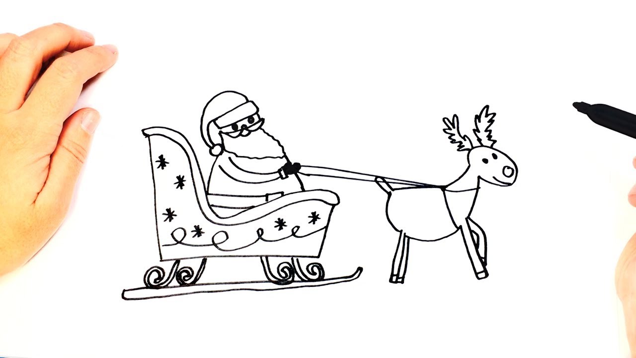 photo Santa Sleigh Drawing how to draw santa s sleigh art