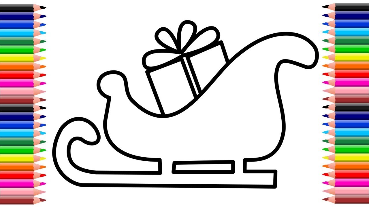 pic Santa Sleigh Drawing draw a santa claus sleigh for kids