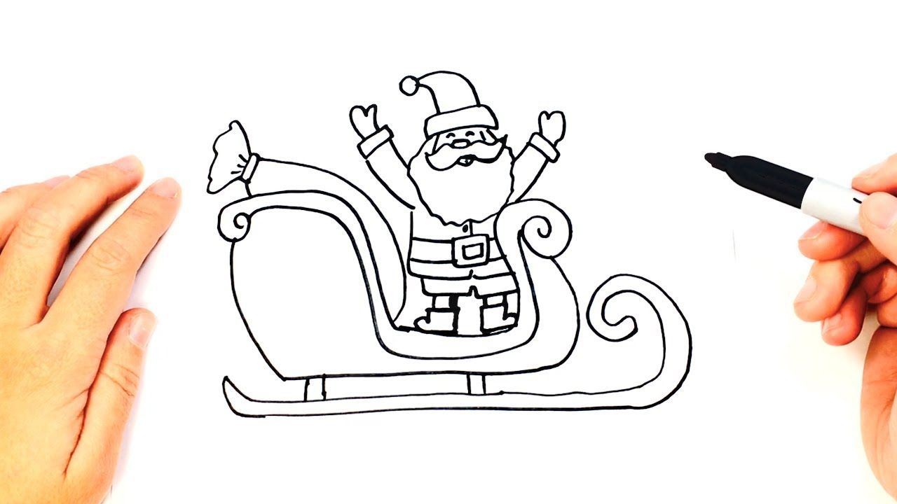 images Santa Sleigh Drawing vectorstock