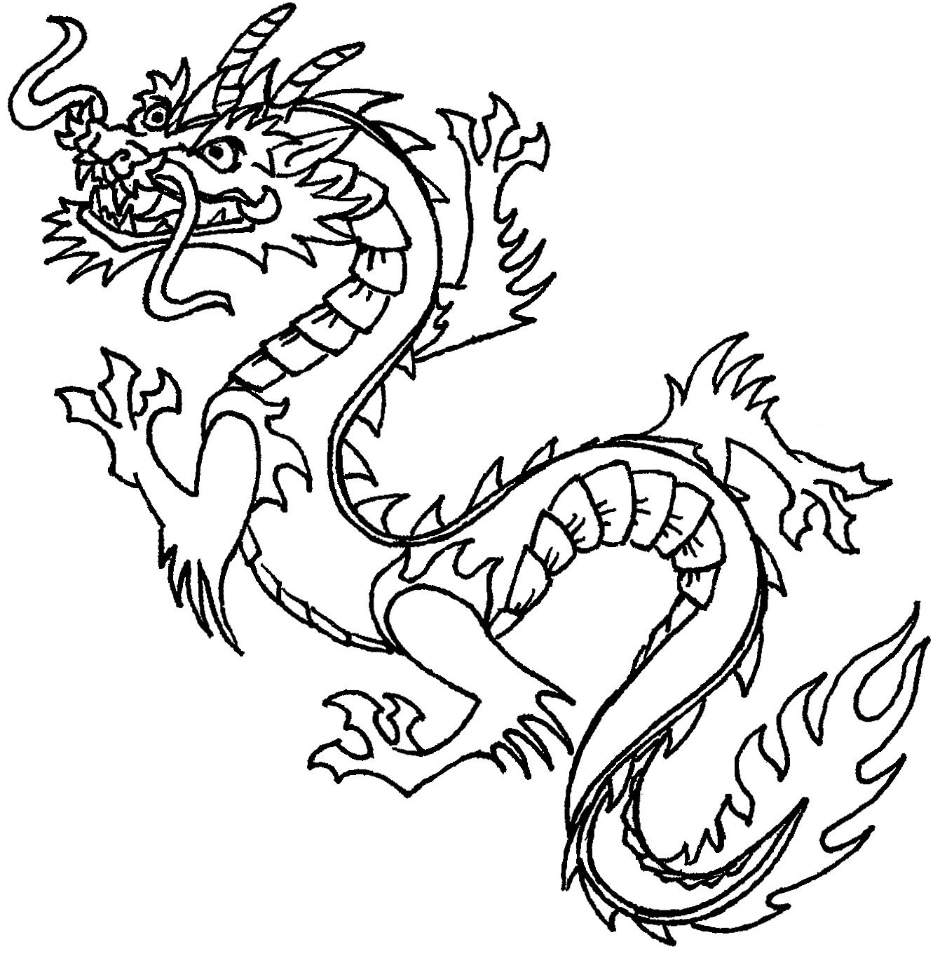 wallpapers Simple Chinese Dragon Outline drawing tutorial easy