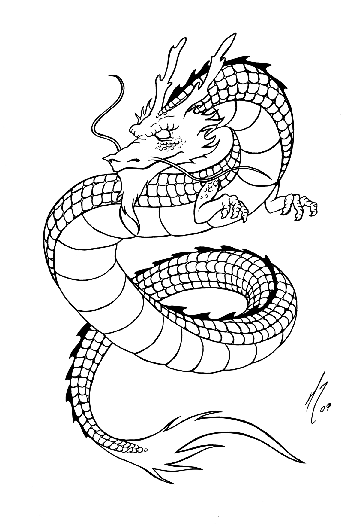 picture Simple Chinese Dragon Outline chinese dragon drawing chinese dragon