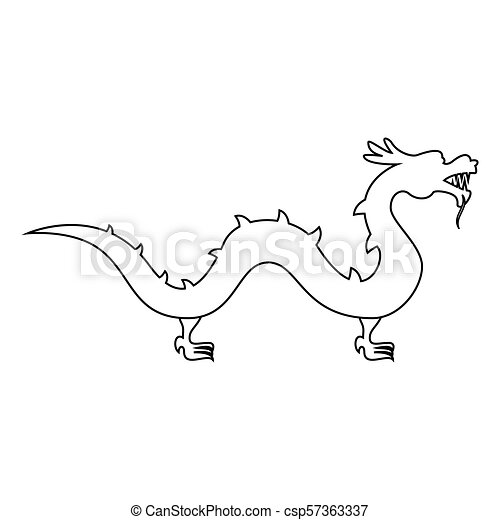 pix Simple Chinese Dragon Outline chinese dragon