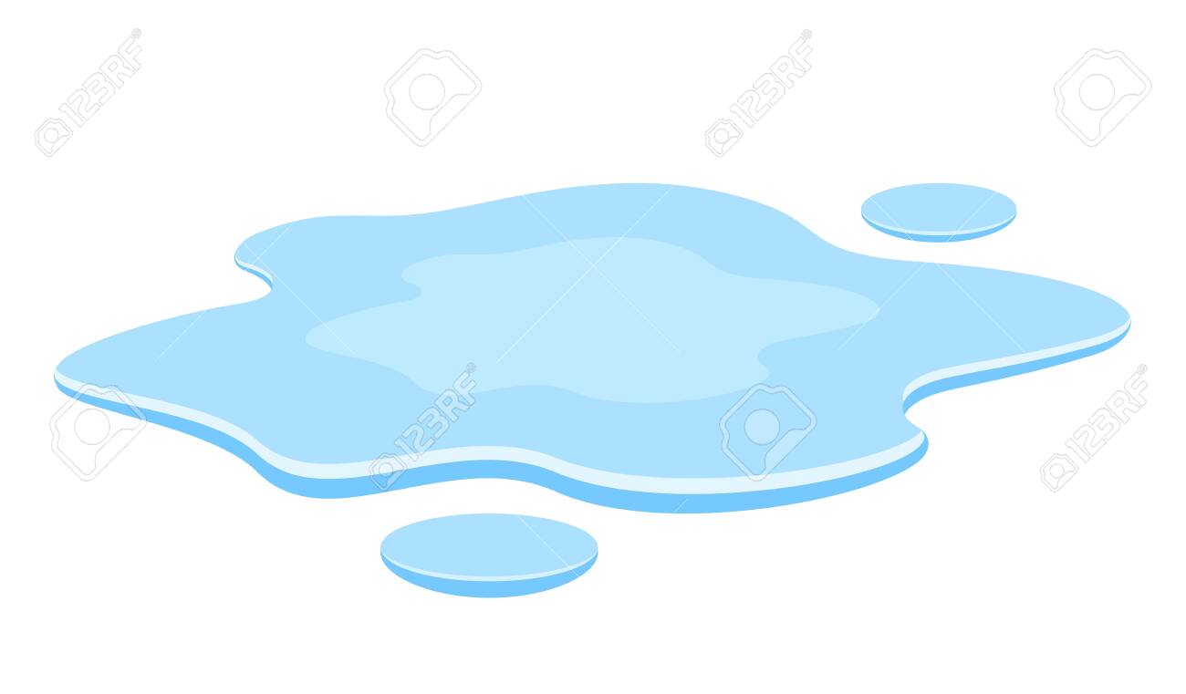 pic Water Spill Clipart puddle of water spill clipart blue stain plash drop vector
