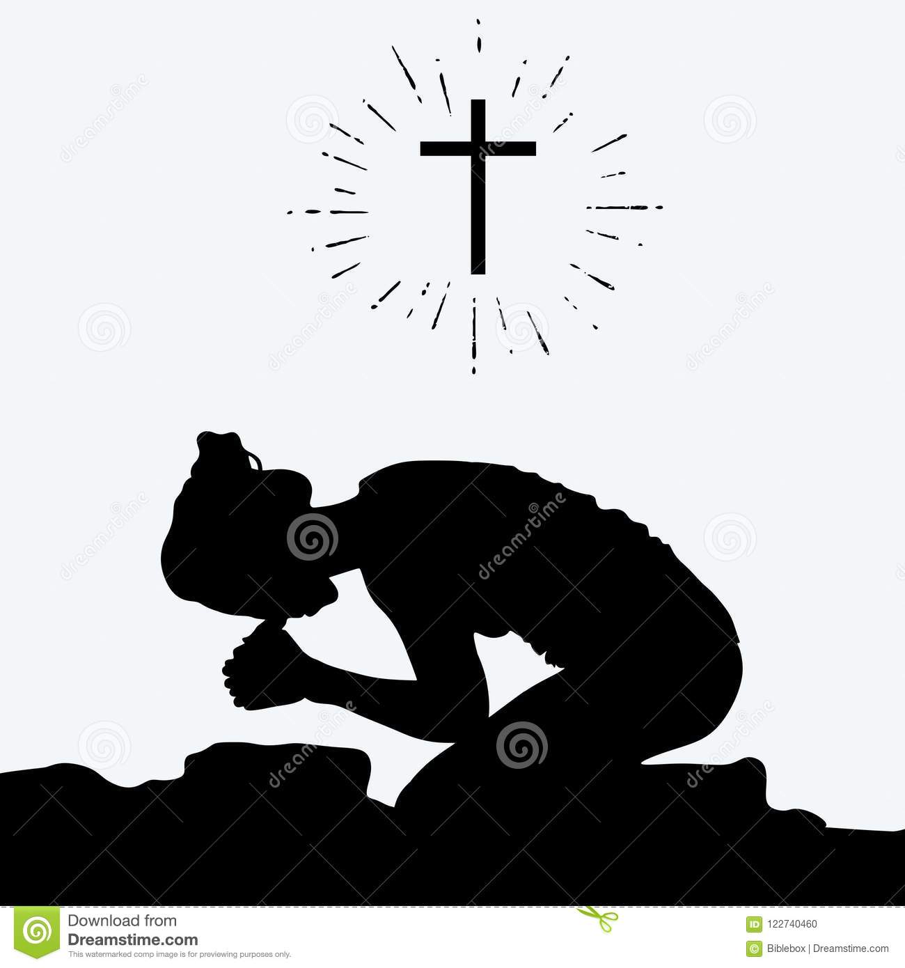 pics Woman Kneeling In Prayer Silhouette clipart library